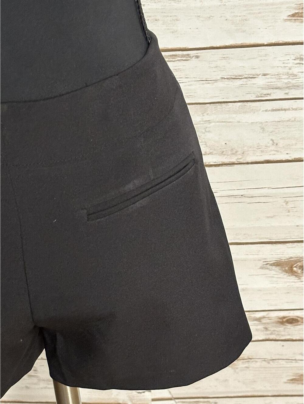 Zara Basic black pearl embellished wrap-style skort XS minimalist modern classic - Picture 6 of 7